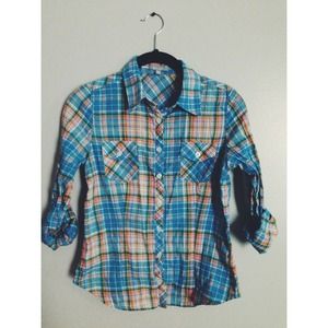 ❌SOLD❌Blue/Orange/Pink Flannel 💖