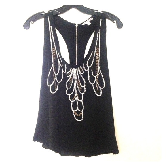 ~SOLD~ Black beaded rocker top