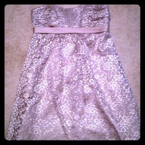 Alfred Angelo Champagne colored lace dress