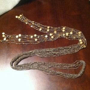 Golden Beaded Tie Belt
