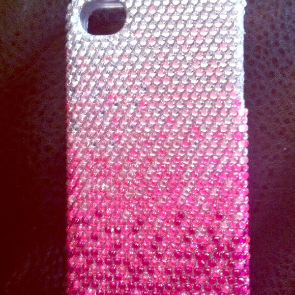 iphone 4 & 4s pink rhinestone phone case