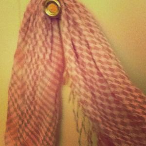 Pink and white scarf