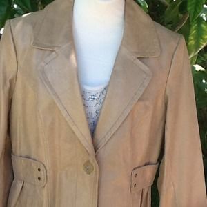 Soft golden/tan leather jacket. New