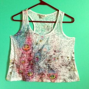 See through, peacock design, size small Forever 21