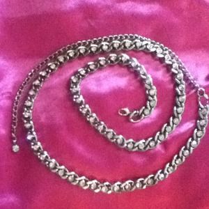 Rhinestone chain belt