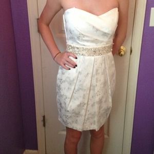 white floral print homecoming dress