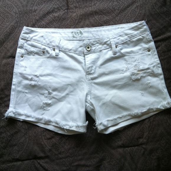 Pac Sun cut off distressed white shorts