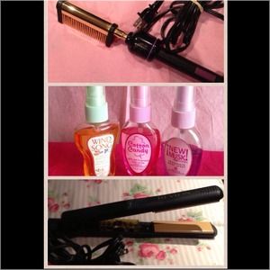 Reserved bundle of hot comb, flat iron and sprays