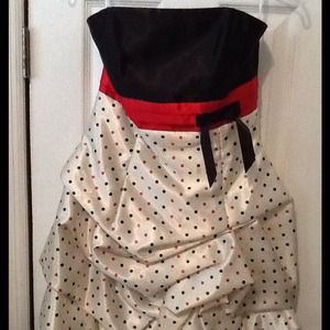 Black red and white dress