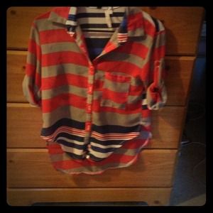 High low multi color shirt