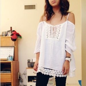 White Crochet Tunic