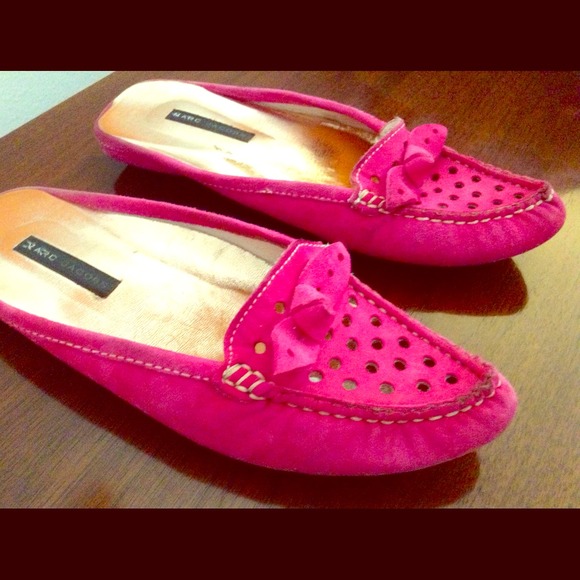 Marc Jacobs suede leather loafers pink fushia