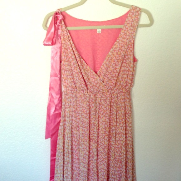 Pink sundress with pink ribbon