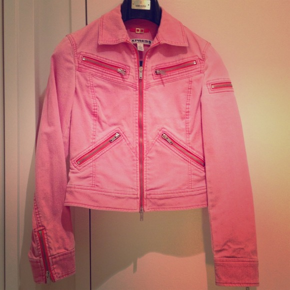 Express Jackets & Blazers - Electric Pink Jean Jacket