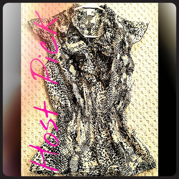 Xhilaration Tops - HOST PICK! Snakeskin ruffle top