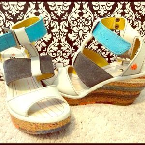*art colorful leather/cork wedges size ERO 37