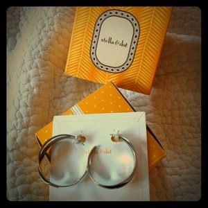 Stella and dot silver hoops