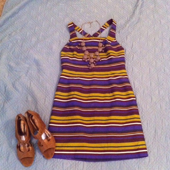 ❌SOLD! Striped Shift Dress with Criss-Cross Back