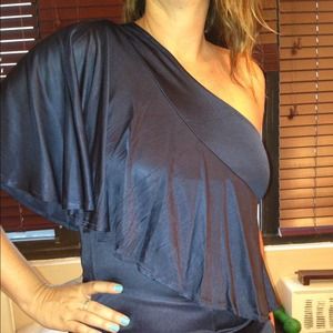 One shoulder ruffle top!