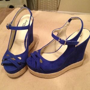 Royal Blue Wedges
