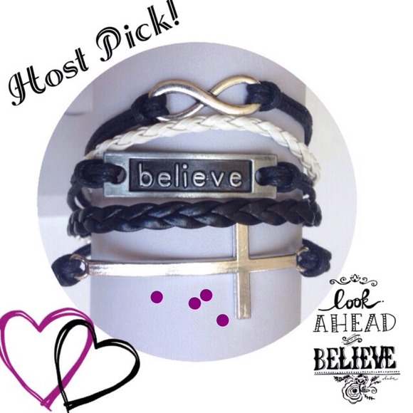 Jewelry - 2 for 20🎀Believe cross infinity bracelet