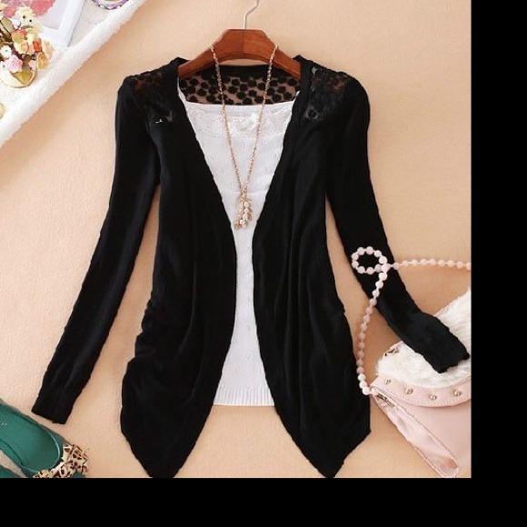 Outerwear - Brand new white/black net cardigan
