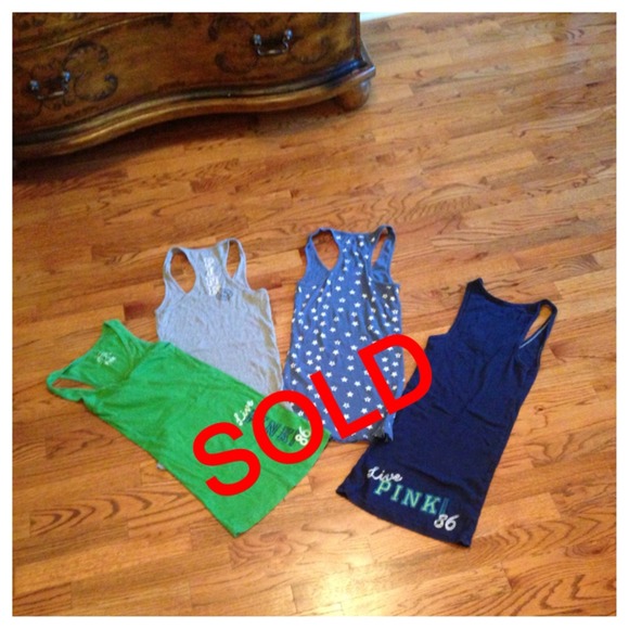 Lot of 4 size small PINK racer back tanks