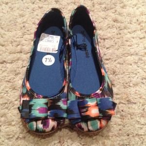 Multicolored patterned flats with a bow! RESERVED