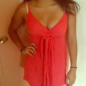 V-neck spaghetti strap light-pink top