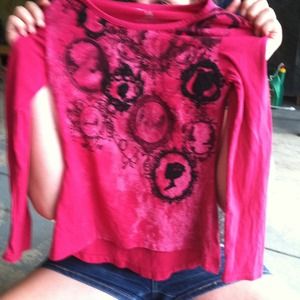 Pink shirt beaded Decor