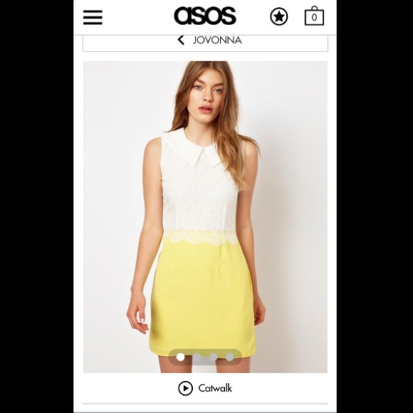 White and Yellow ASOS Dress