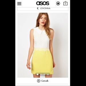 White and Yellow ASOS Dress