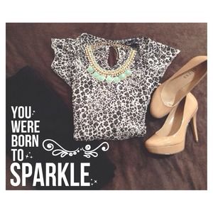 ❌SOLD❌ Ruffled Leopard Chiffon Top