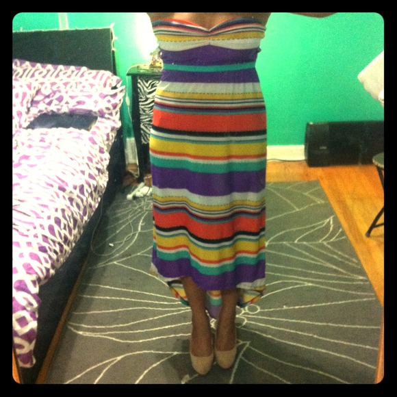 Purple stripe combo dress