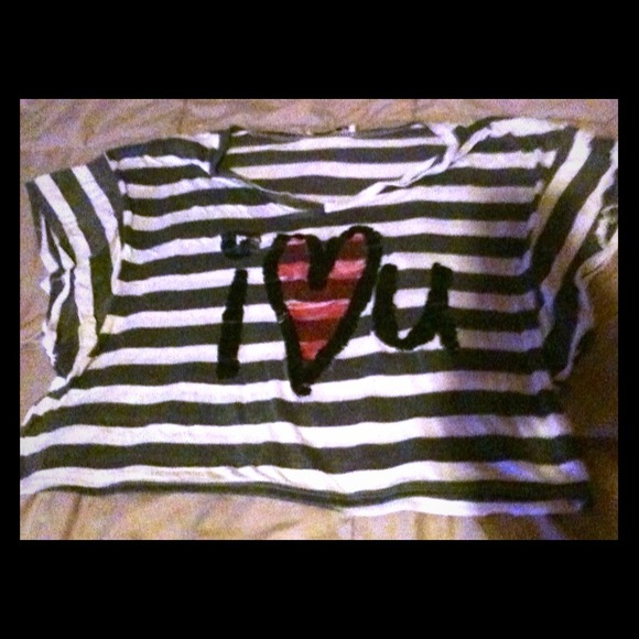 Three quarter length grey and white striped shirt - Picture 1 of 2