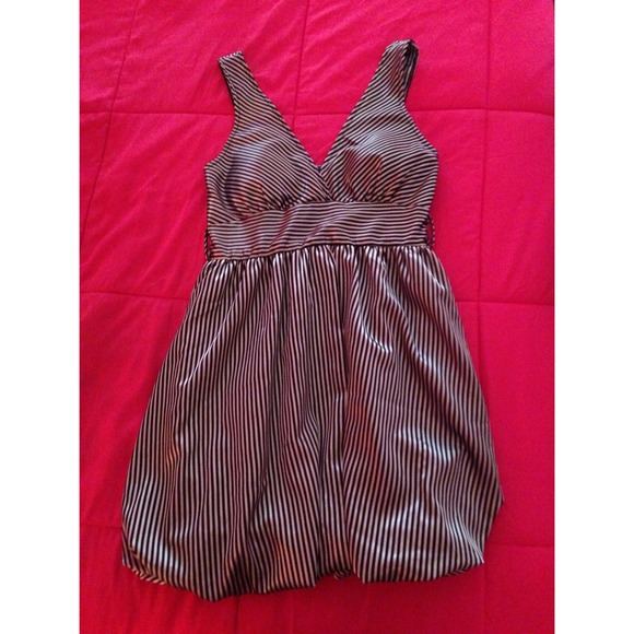 Blue striped short dress