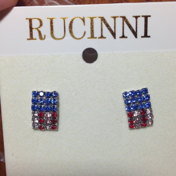 New Rucinni 🇺🇸US flag earrings perfect for July4 - Picture 1 of 3