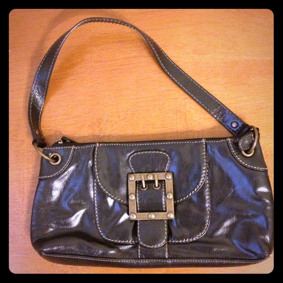 Black/Gold shoulder clutch