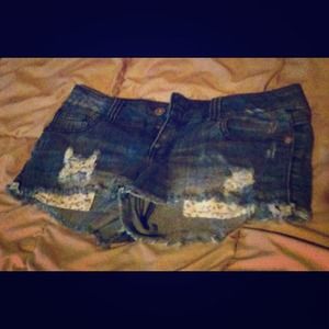 Paris blue daisy duke style shorts