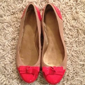 Red Patent Leather and woven flats