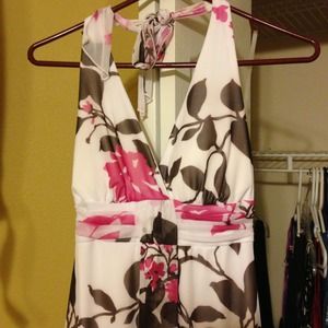 Flowery, white dress