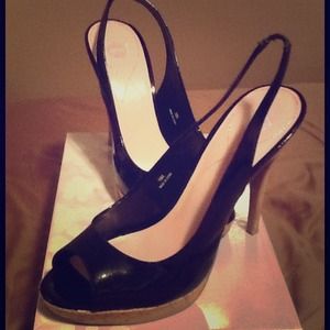 Patent Leather Sling Back Pumps