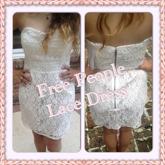 Free People Strapless Lace Dress!