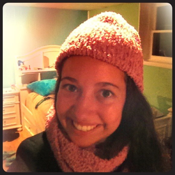 Pink-purple soft polyester hat