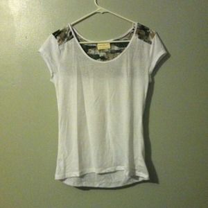 White shirt with camo lace