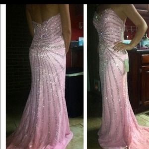 Size 10 Pink Sequined Prom/Pageant Dress
