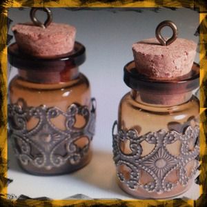 STEAMPUNK Best Friend Filigree bottles.