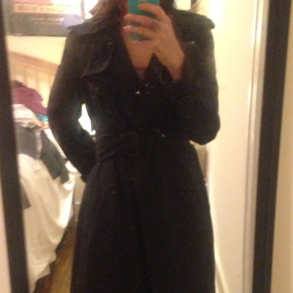 XS black Norma Kamali trench coat