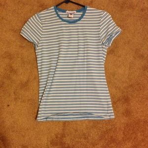 Blue and white striped shirt