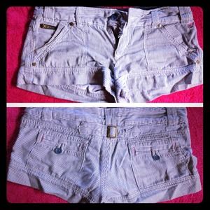 Navy pinstriped American Eagle short shorts